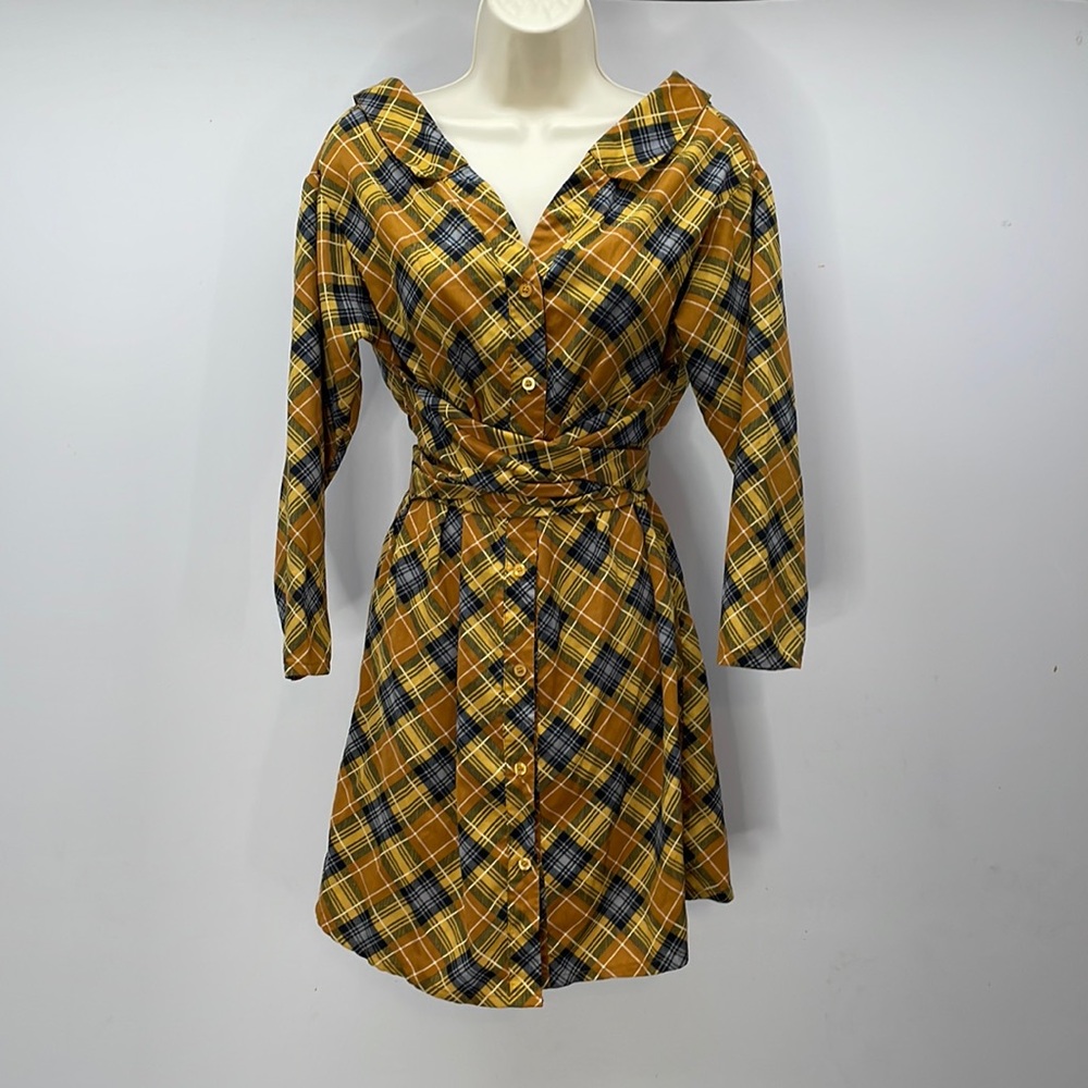 Lola May Long Sleeve Button Up Dress